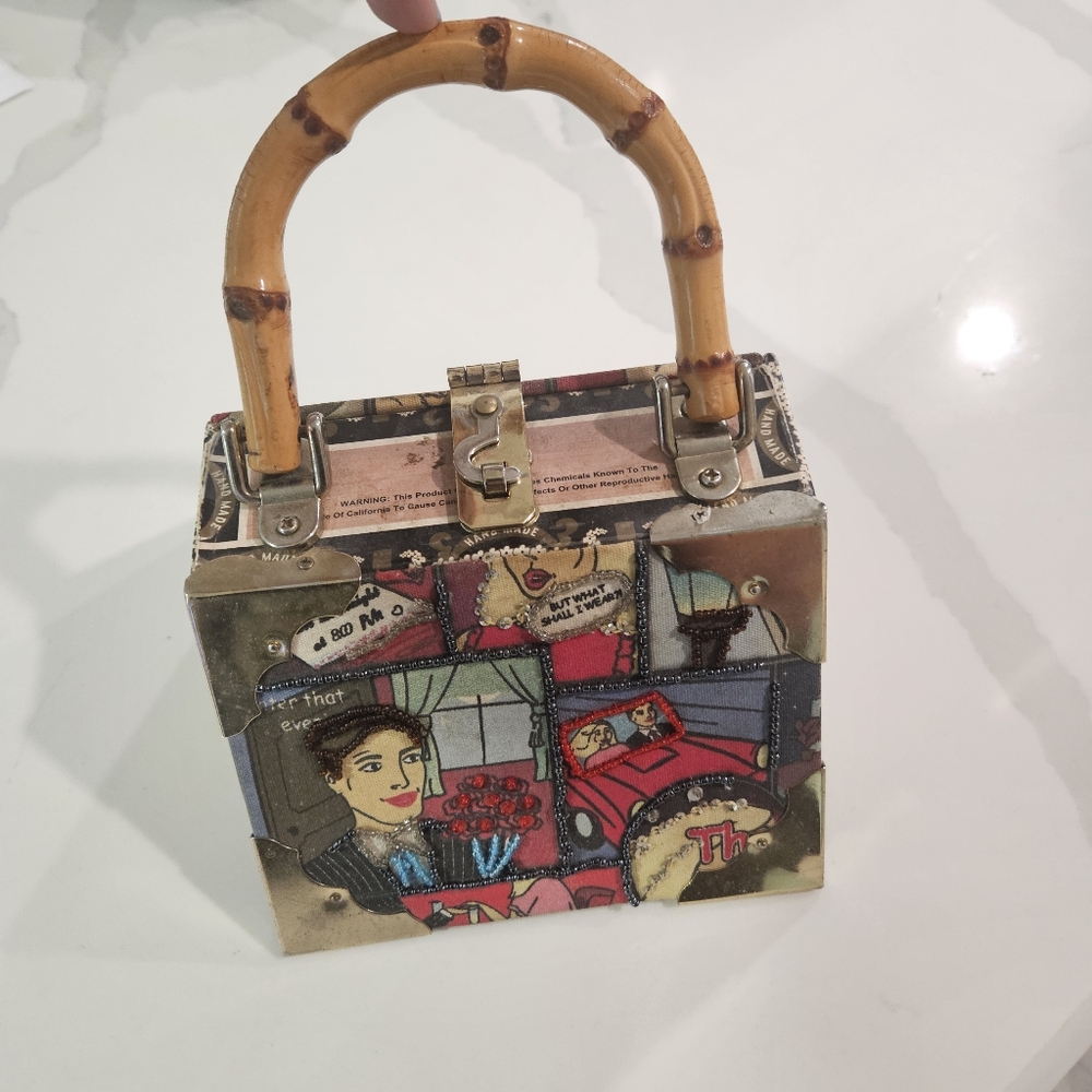 Handmade Unique Purse Romantic Comic Cigar Box Purse - Picture 7 of 16